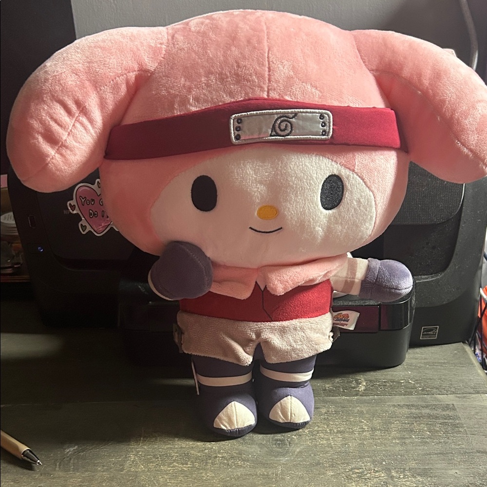 Kidrobot Naruto x Sanrio My Melody‎ Sakura 13-inch plush.